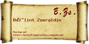 Bálint Zseraldin névjegykártya
